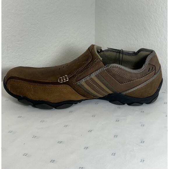 Skechers Men's DIAMETER-Zinroy Slip-on Loafer 7.5 NEW Leather MEMORY FOAM brown - Picture 8 of 9